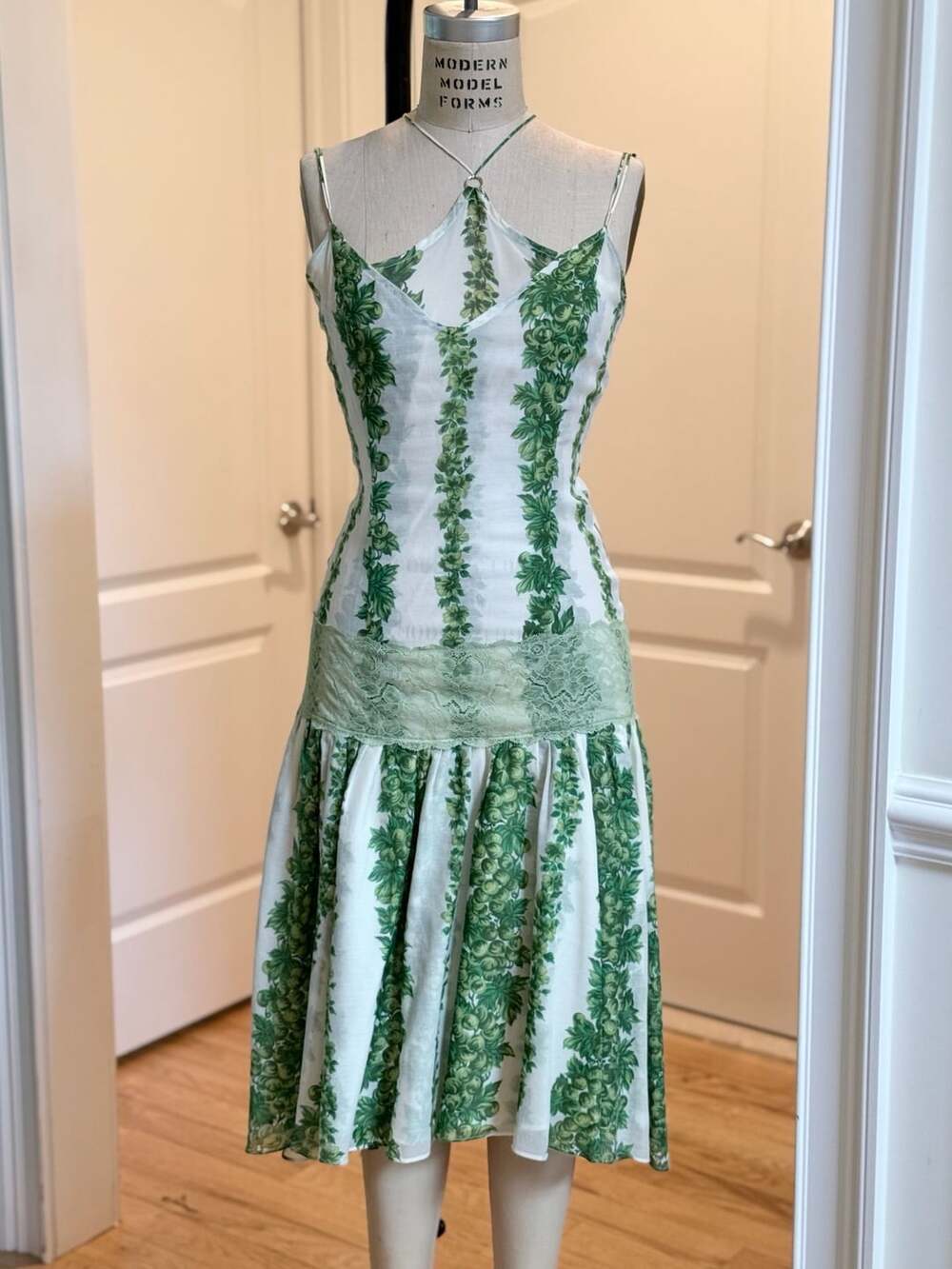Tracy Reese Green Floral Print Midi Dress